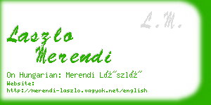 laszlo merendi business card